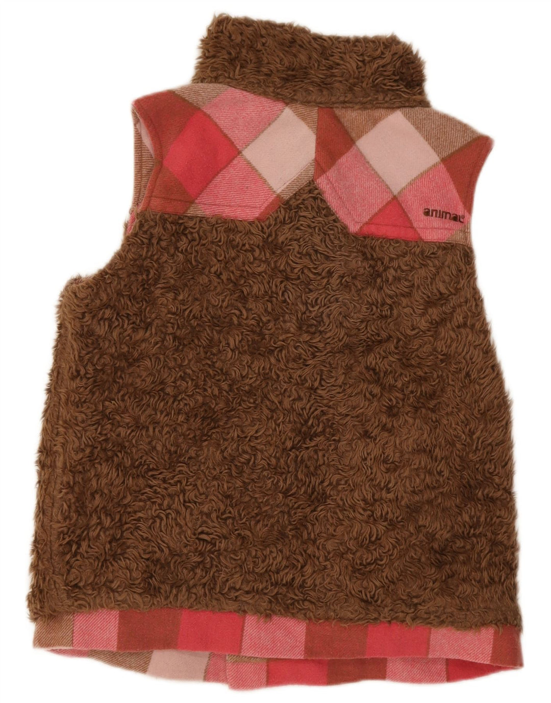 Gilet reversibil pentru femei Animal UK 14 Medium Pink Check