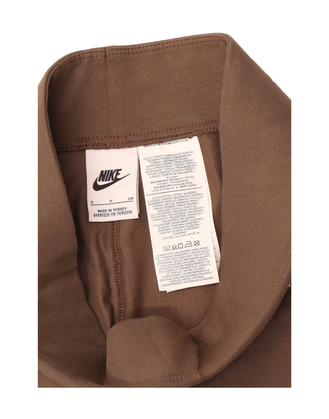 Leggings grafic Nike pentru femei UK 10 mic maro bumbac