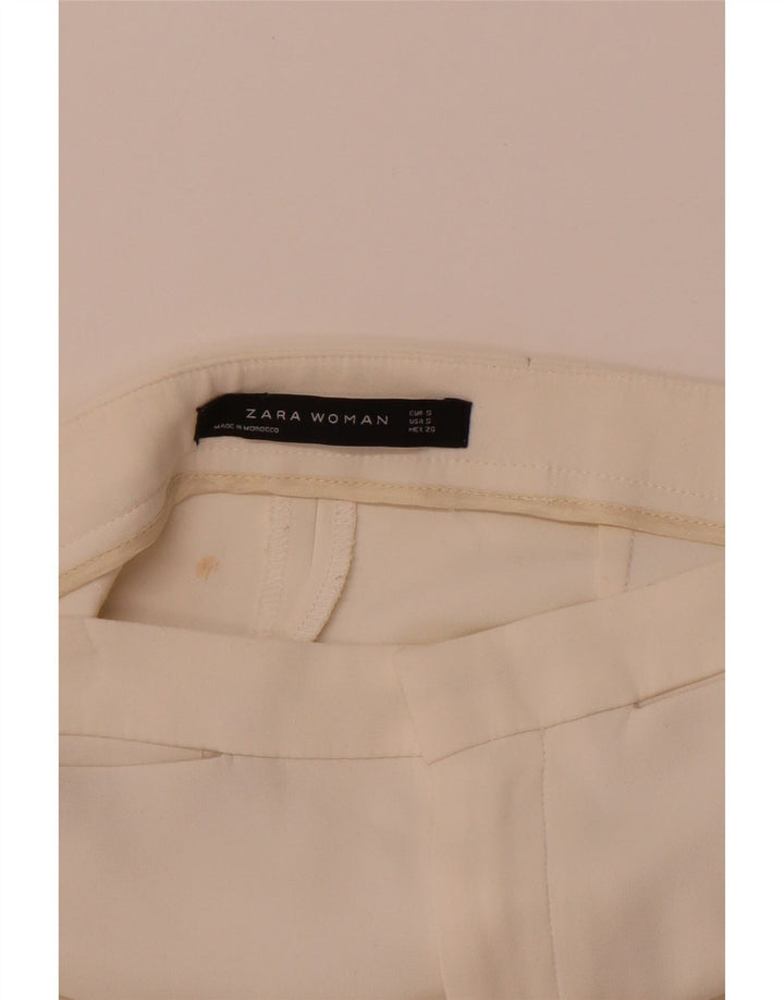 Pantaloni casual slim de damă ZARA Mici W26 L25 Alb