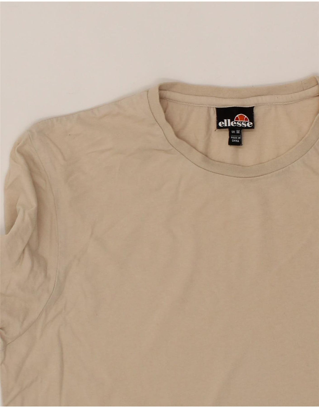 ELLESSE Mens T-Shirt Top Medium Beige Vintage Ellesse and Second-Hand Ellesse from Messina Hembry 