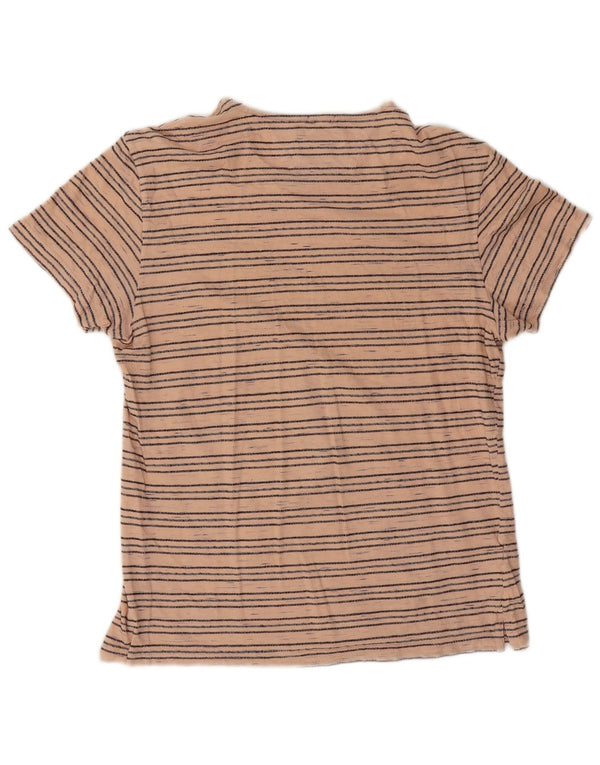 Americanino Womens Slim Tricou Top UK 12 Medium Pink Striped Bumbac