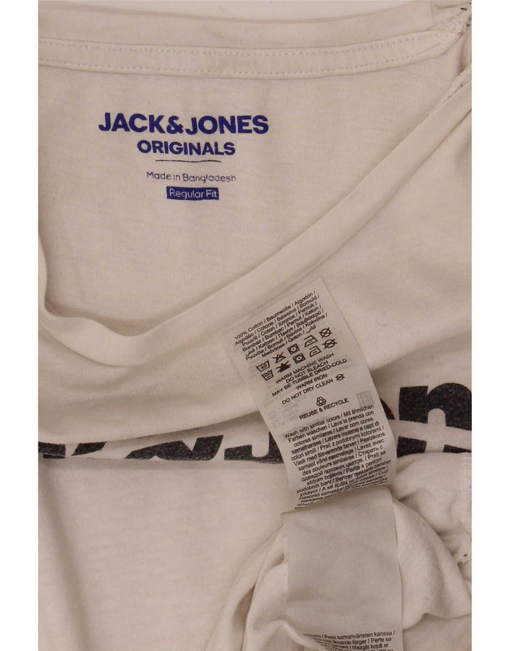 Tricou cu grafic Jack & Jones pentru bărbați, cu croială obișnuită, top mediu din bumbac alb