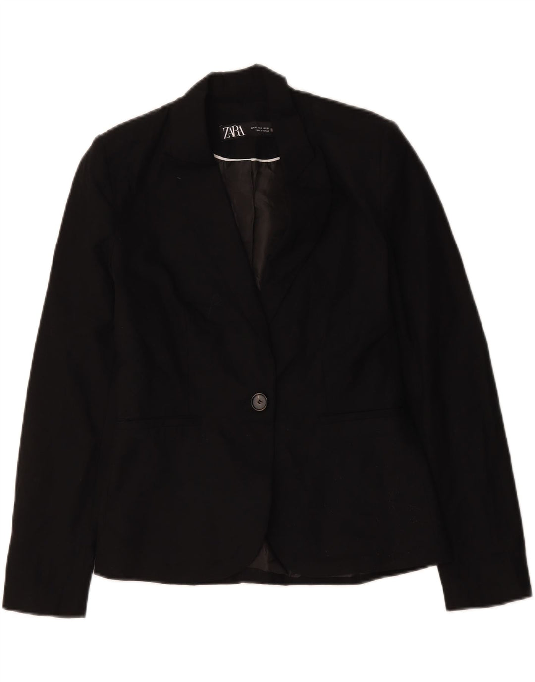 Sacou blazer pentru femei Zara, cu 1 nasture, UK 36 Poliester negru mic