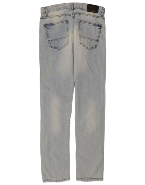 Blugi drepți pentru bărbați Zara EU 42 Large W32 L33 Blue Bumbac