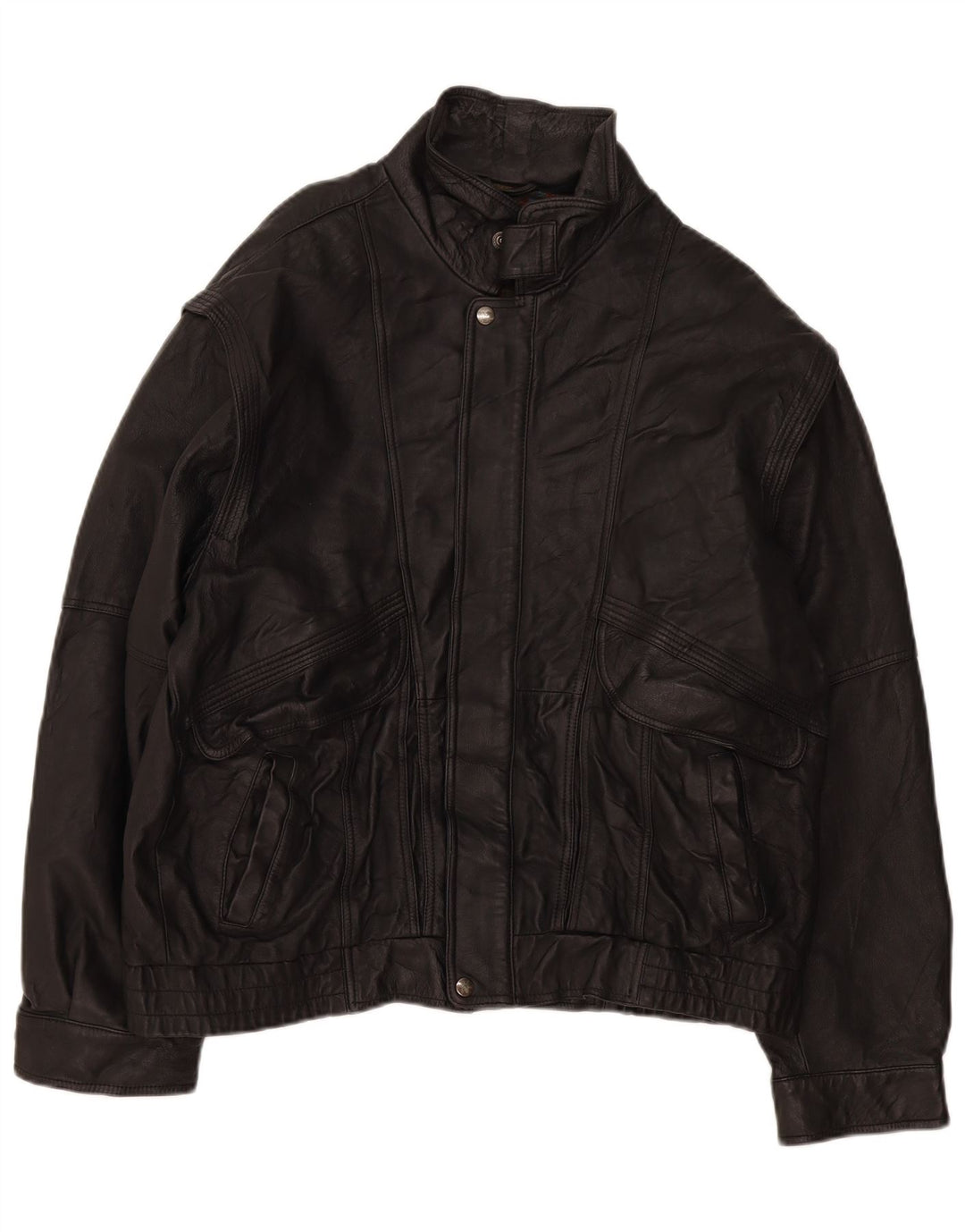 Jachetă de piele vintage pentru bărbați UK 40 Large Black