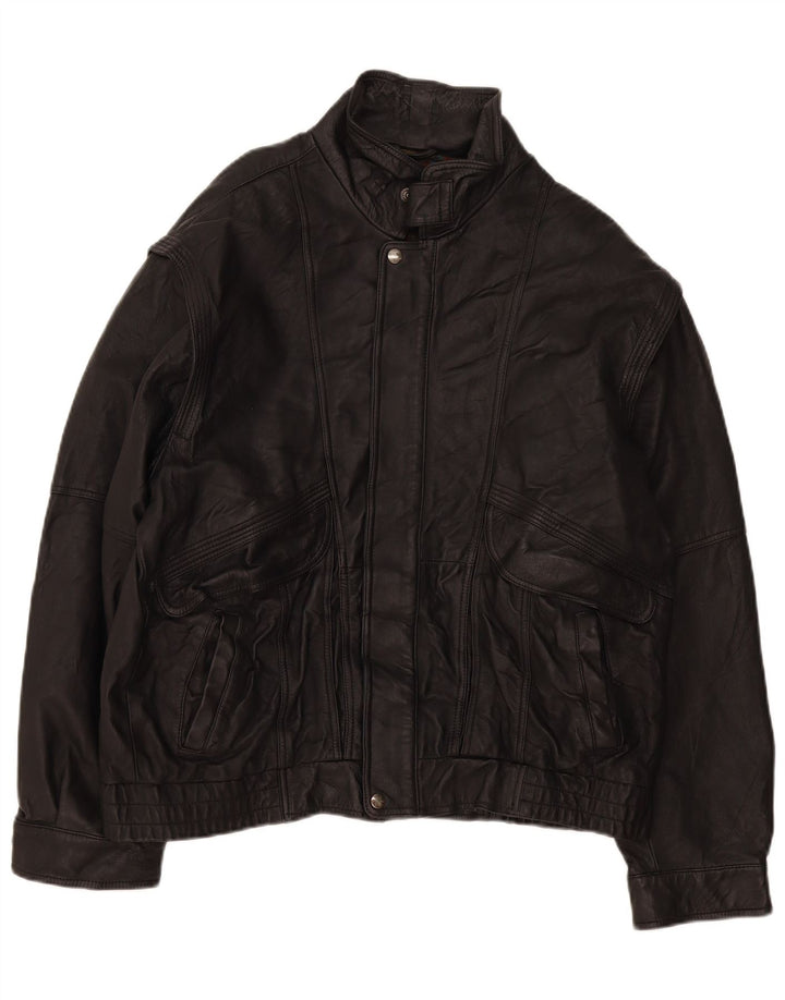 Jachetă de piele vintage pentru bărbați UK 40 Large Black