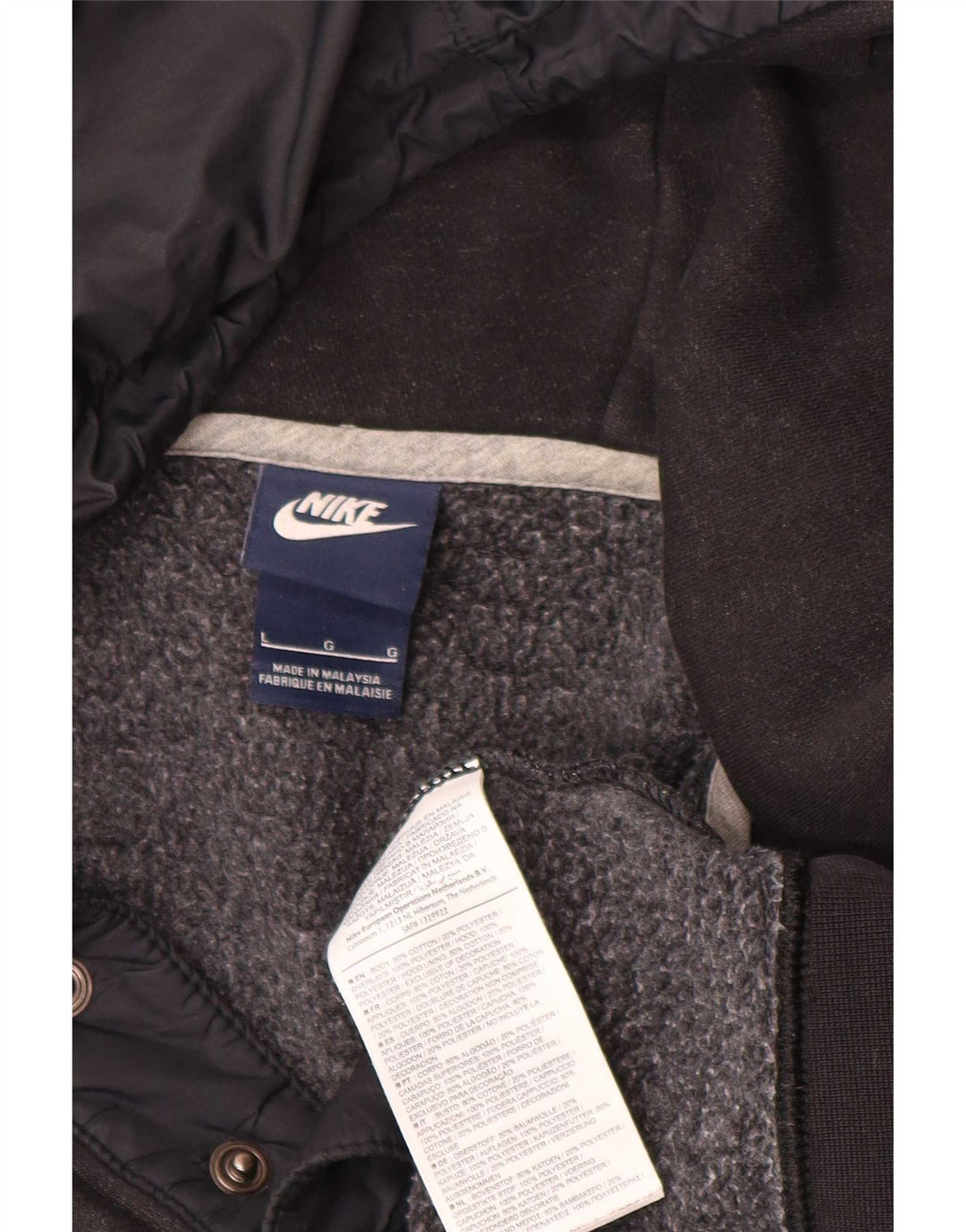 Pulover Nike pentru bărbați, bumbac mare, negru