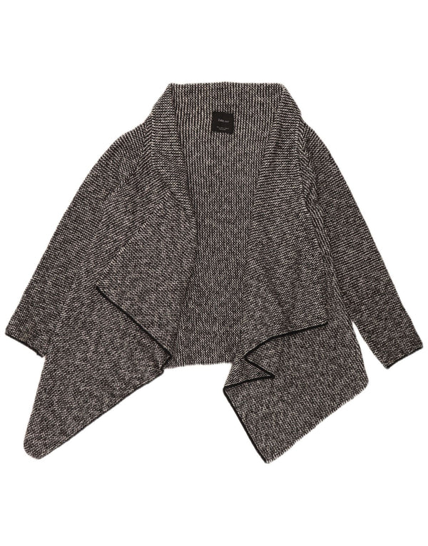 Pulover cardigan deschis asimetric pentru femei Zara UK 16 mare, negru, pete