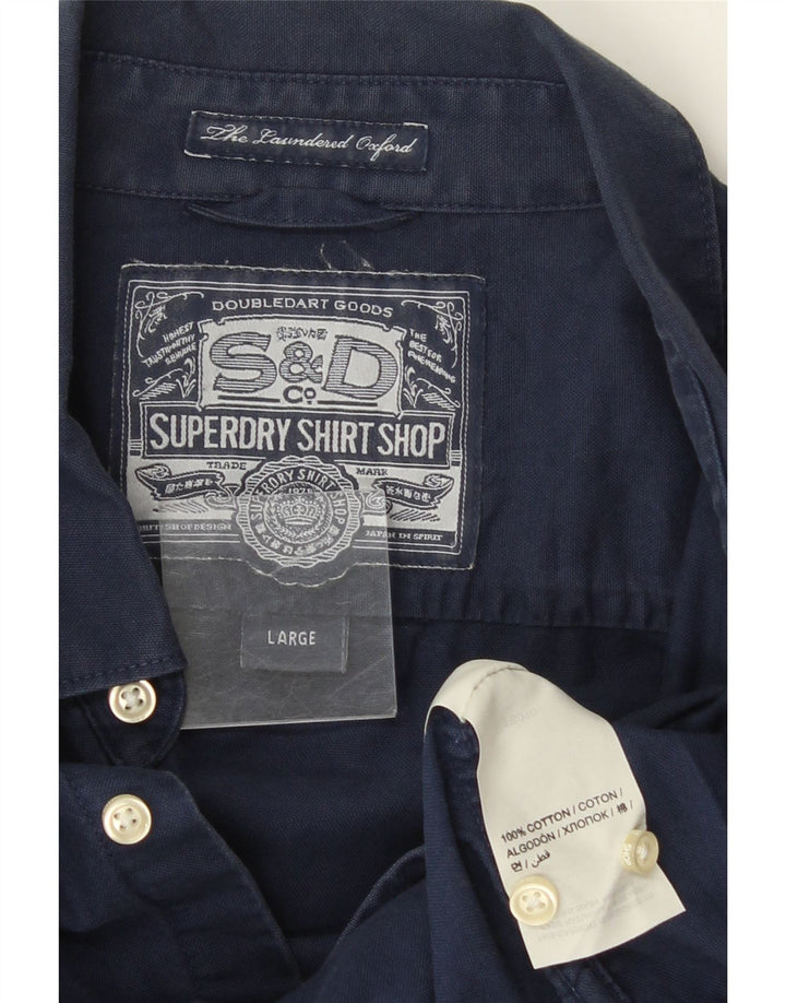 Cămașă pentru bărbați Superdry, mare, albastru, bumbac