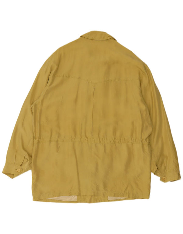 Jachetă vintage pentru bărbați, UK 44 2XL, mătase galbenă