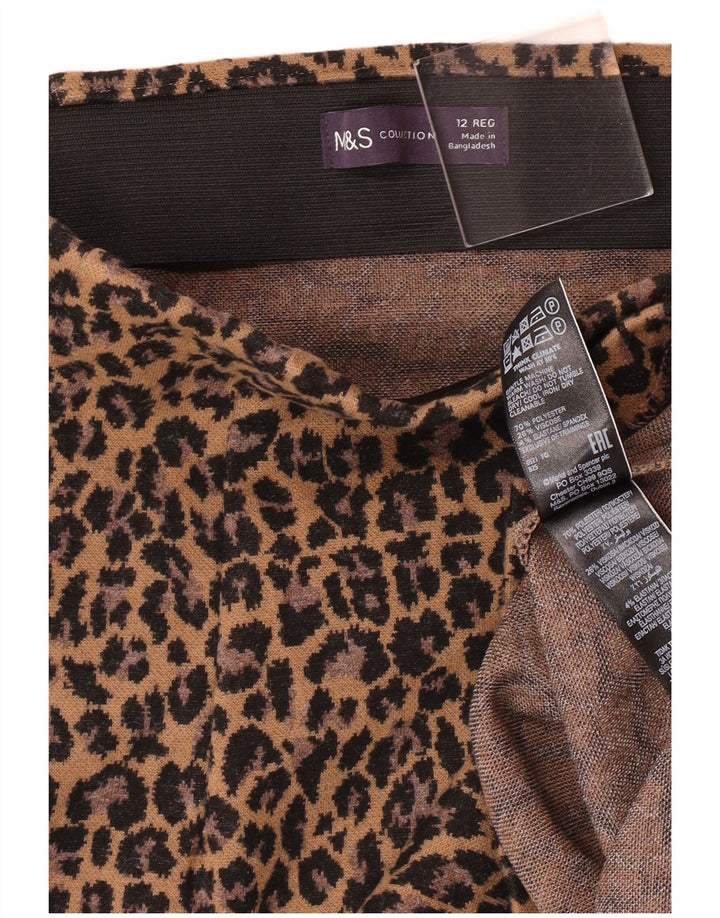Fusta mini pentru femei Marks & Spencer UK 12 Medium W30 Brown Leopard