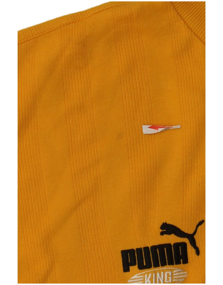 Top pentru bărbați Puma cu mânecă lungă XL, bumbac cu dungi galbene
