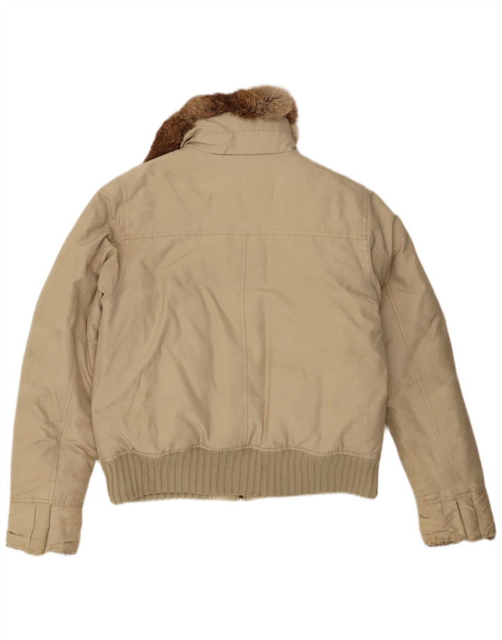 Jachetă căptușită Woolrich pentru femei UK 14 Medium Beige Bumbac