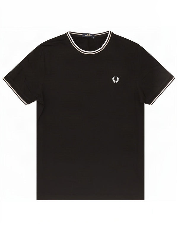 Fred Perry Tricou Bărbați Top Mediu Negru Bumbac