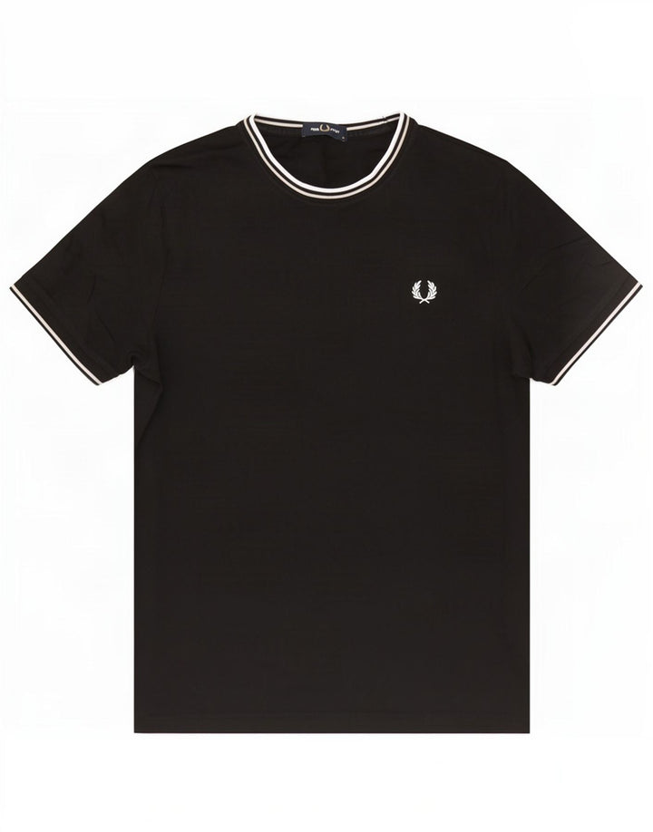 Fred Perry Tricou Bărbați Top Mediu Negru Bumbac