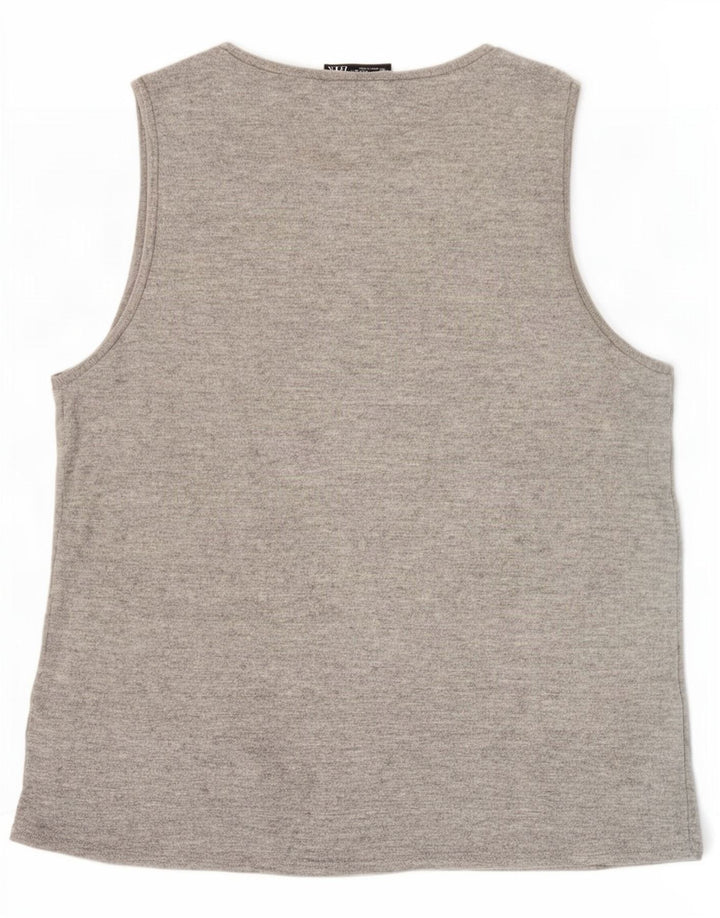 Vest Vest Top Femei Zara UK 18 XL Gri Viscoză