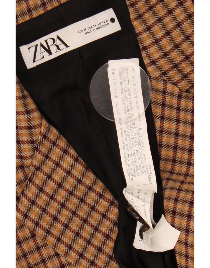 Jachetă pentru femei ZARA cu 2 nasturi, UK 14, maro mediu, viscoză