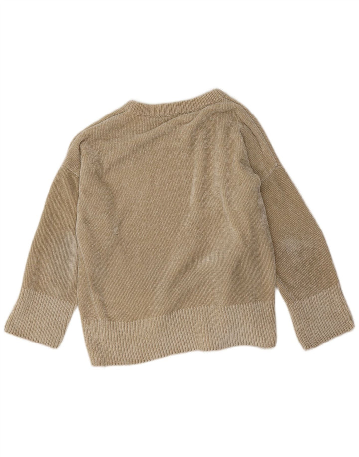 Pulover supradimensionat pentru femei Zara, cu gât crew, UK 14 Bej mediu