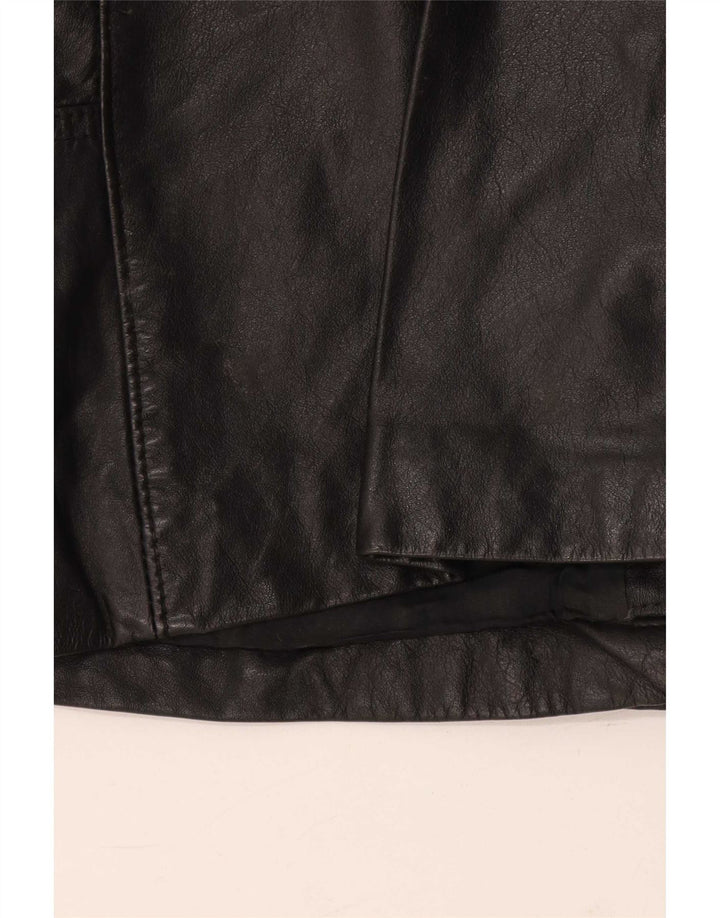 Jachetă de piele vintage pentru femei UK 10 Small Black