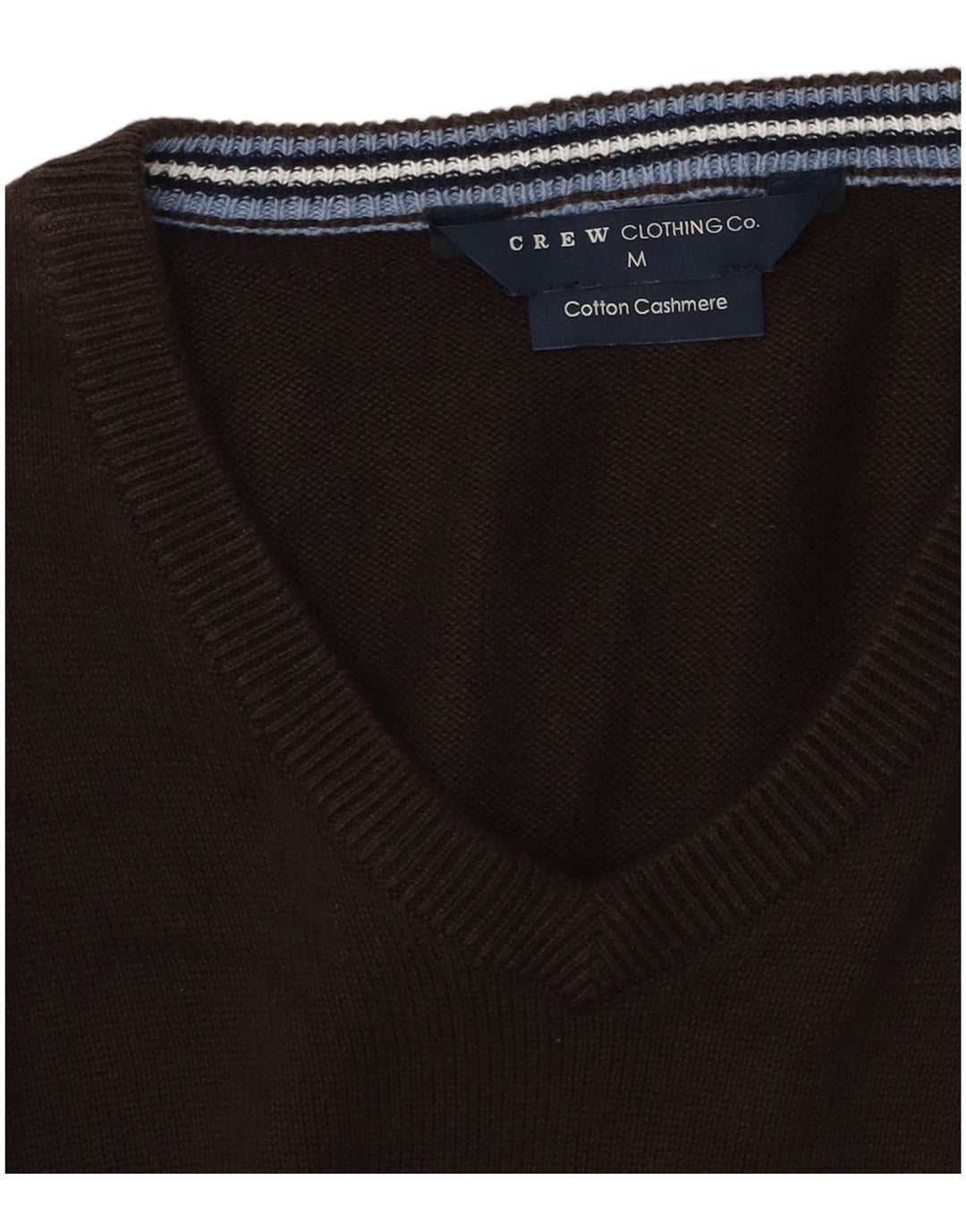 Crew Clothing Pulover cu decolteu în V pentru bărbați, bumbac maro mediu