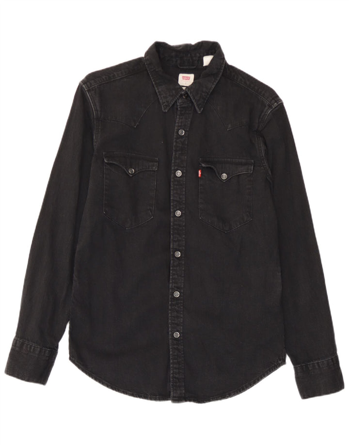 Cămașă de blugi standard pentru bărbați Levi's, bumbac negru mic