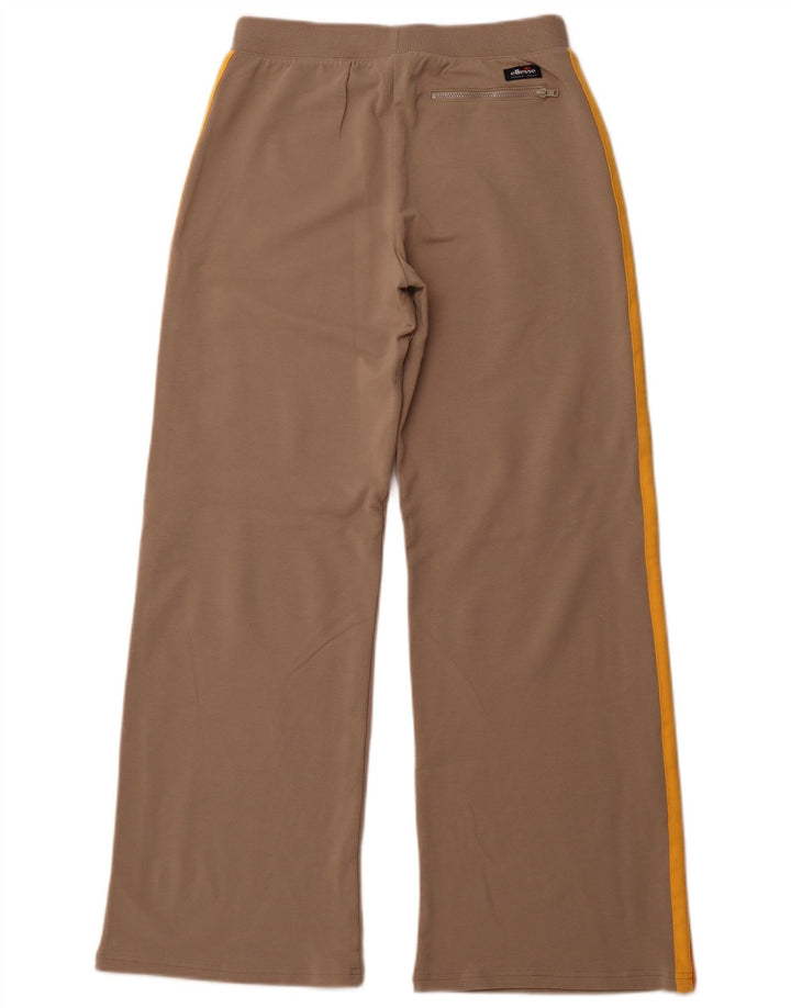 ELLESSE Pantaloni de trening pentru femei cu picioare largi UK 12 Medium Bej Colorblock