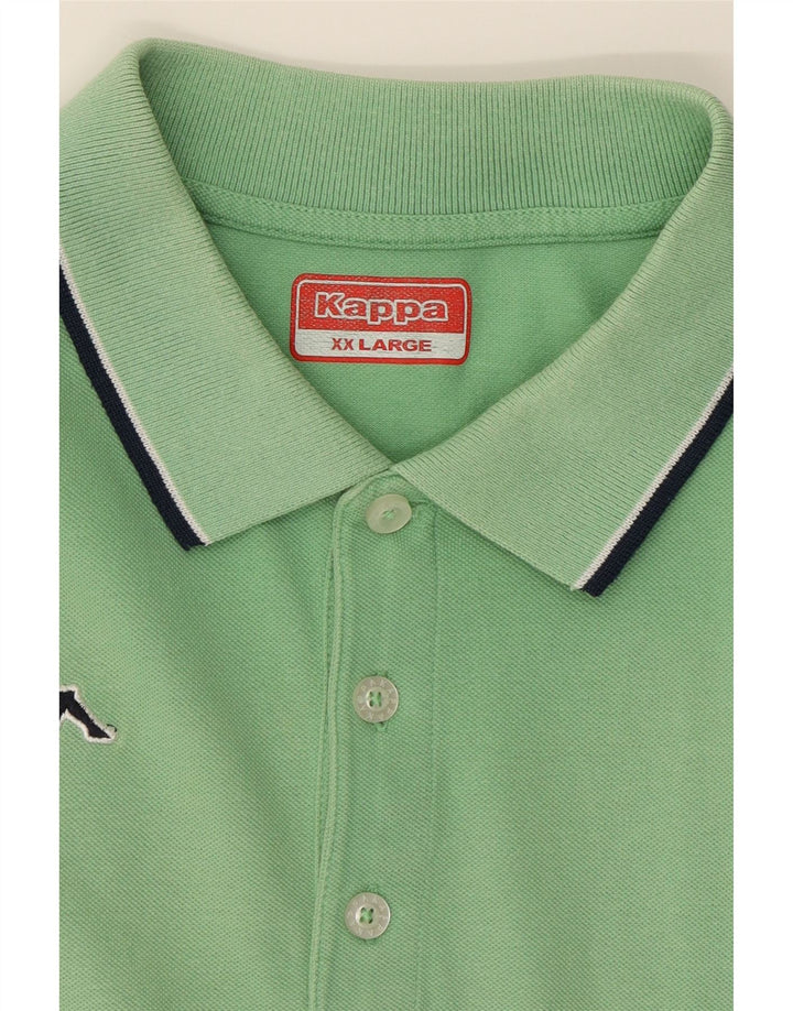 KAPPA Mens Polo Shirt 2XL Green Cotton Vintage Kappa and Second-Hand Kappa from Messina Hembry 