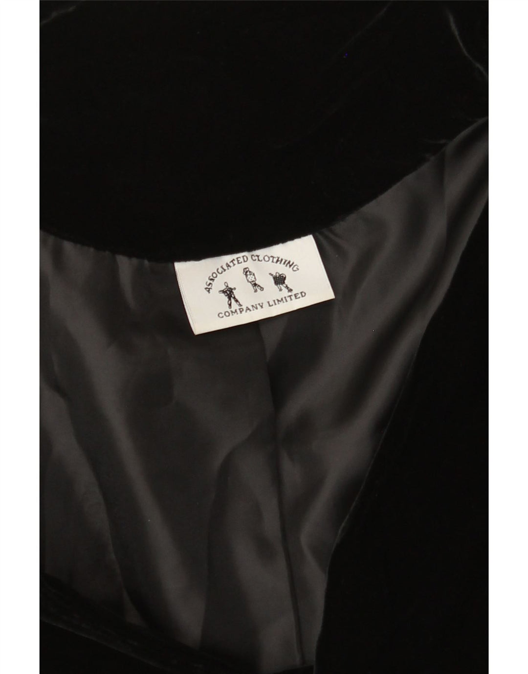 Jachetă pentru femei VINTAGE din catifea cu 3 nasturi UK 12 Medium Black