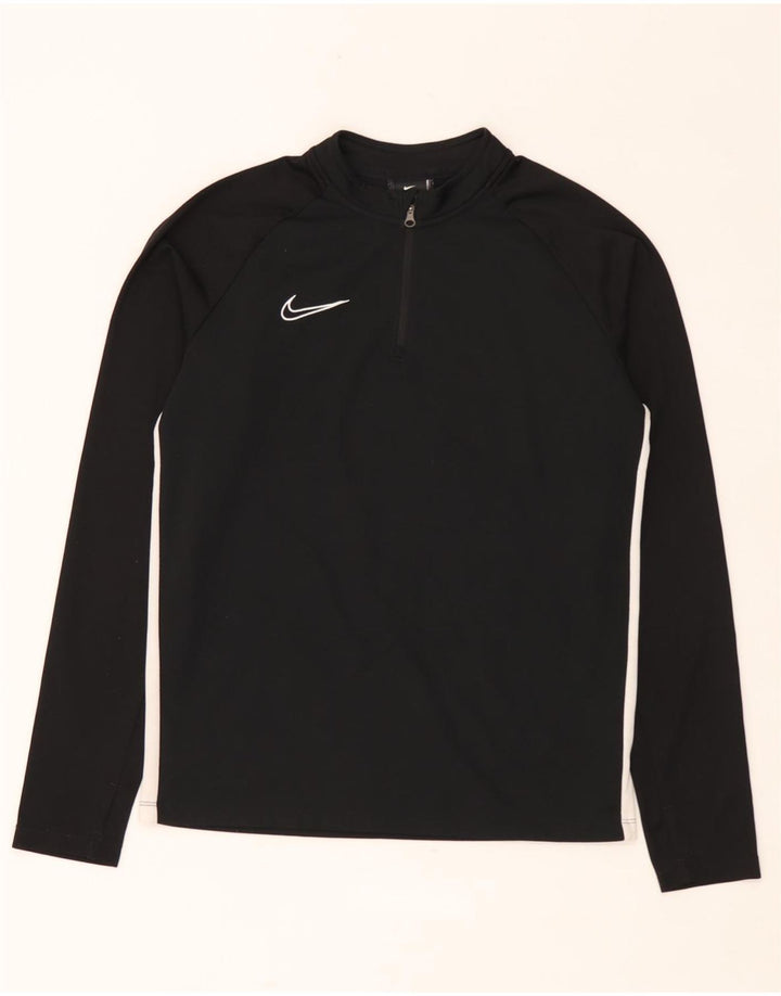 Nike Băieți Dri Fit Zip Neck Pullover Trening Top 13-14 Ani XL Negru