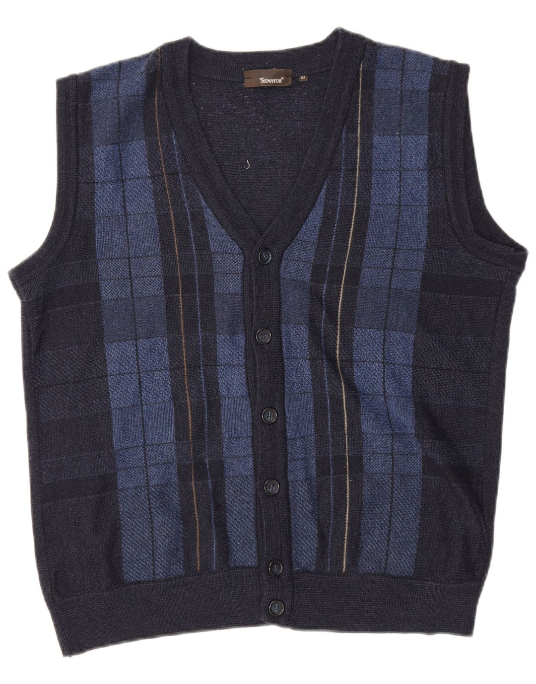 Pulover cardigan fără mâneci pentru bărbați Senator IT 52, mare, bleumarin, caroserie