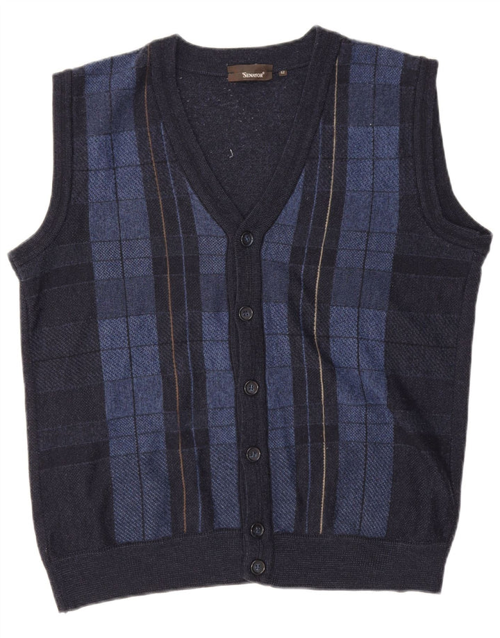 Pulover cardigan fără mâneci pentru bărbați Senator IT 52, mare, bleumarin, caroserie