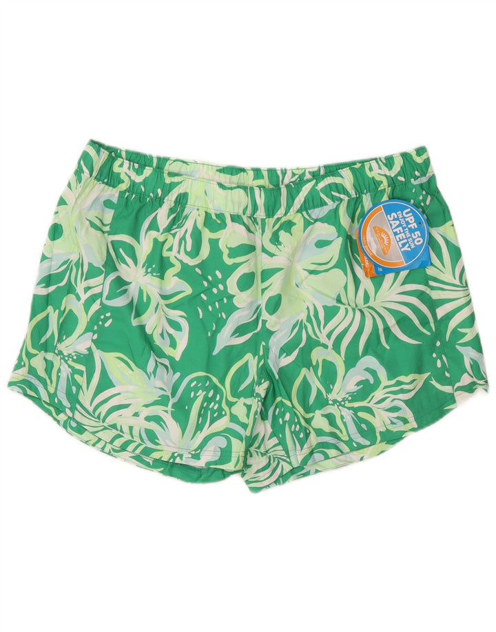 Pantaloni scurți de înot Columbia pentru bărbați, mari, verde, cu flori din poliester