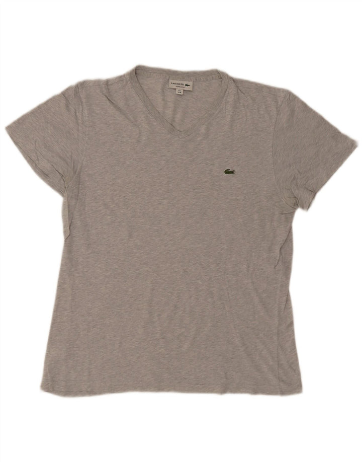 Tricou Lacoste pentru bărbați, cu croiala normală, top mărime 4, bumbac gri mediu