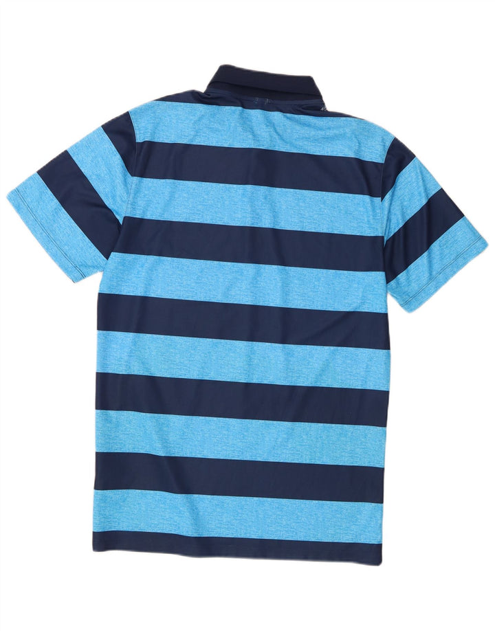 Tricou polo standard Dri Fit Nike pentru bărbați, poliester cu dungi albastre mici
