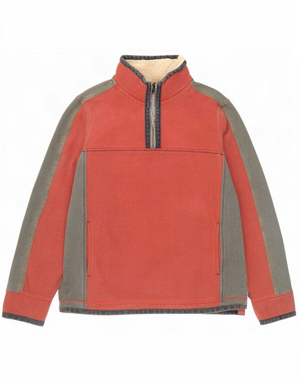 Fat Face pentru bărbați The Airlie Zip Gâtul Pulover Medium Roșu Colorblock