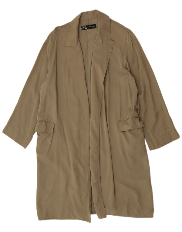 Pardesiu deschis pentru femei Zara UK 14 Medium Khaki Lyocell