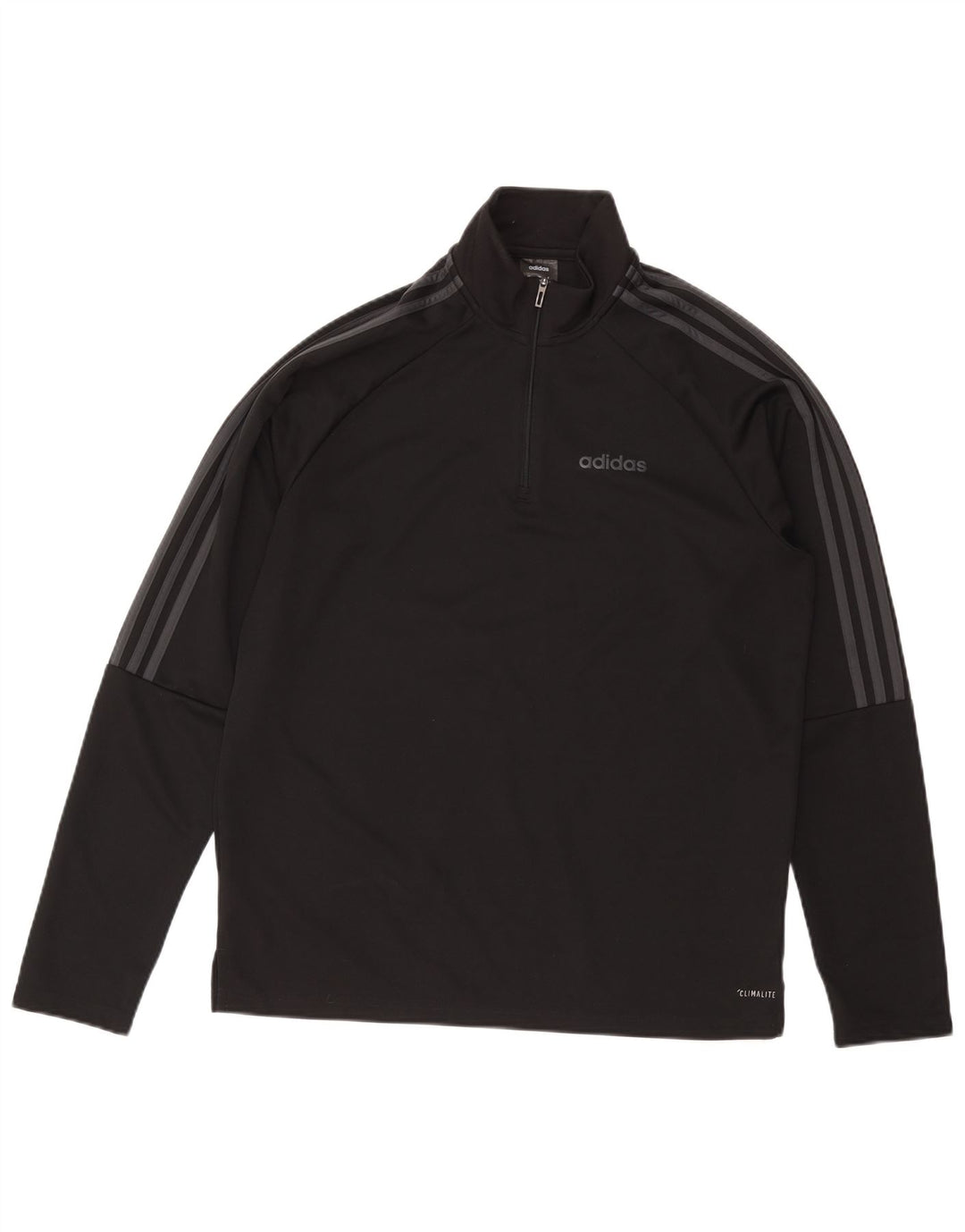 ADIDAS pentru bărbați Climalite Zip Neck Pullover Trening Top Large Black
