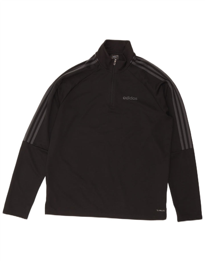 ADIDAS pentru bărbați Climalite Zip Neck Pullover Trening Top Large Black