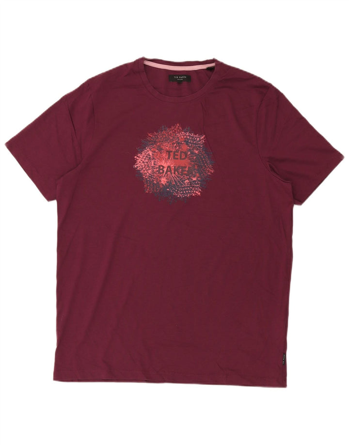 Tricou grafic pentru bărbați Ted Baker Mărimea 4 mare, bumbac maro