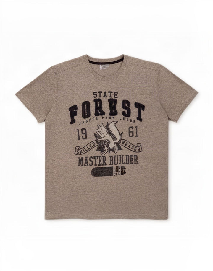 Tricou grafic Benetton pentru bărbați Top mare, gri, bumbac cu pete