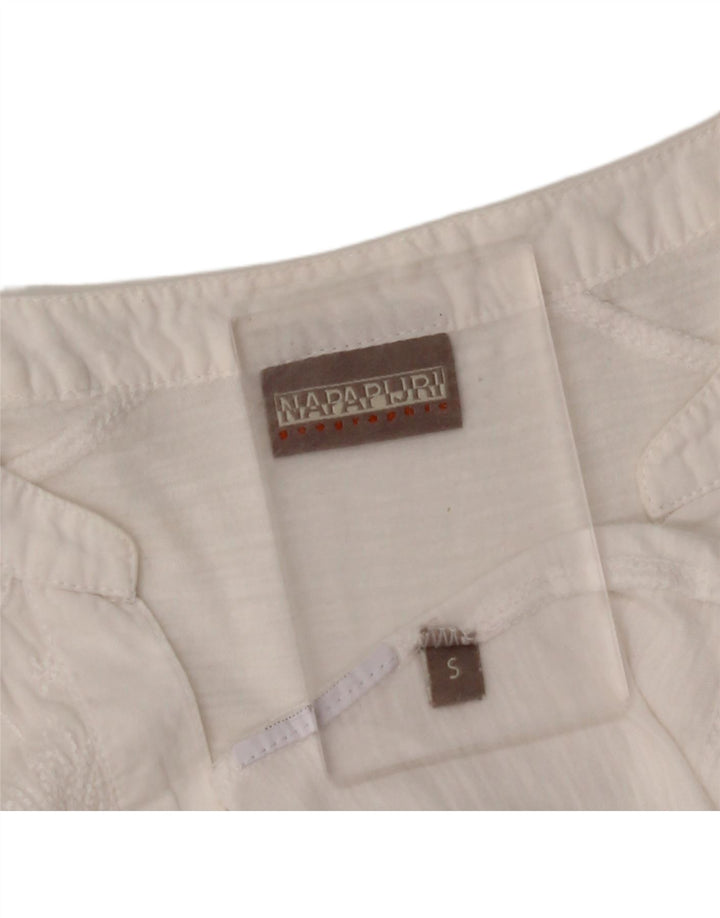 Bluză NAPAPIJRI pentru femei cu mâneci 3/4, UK 10, mic, alb, floral