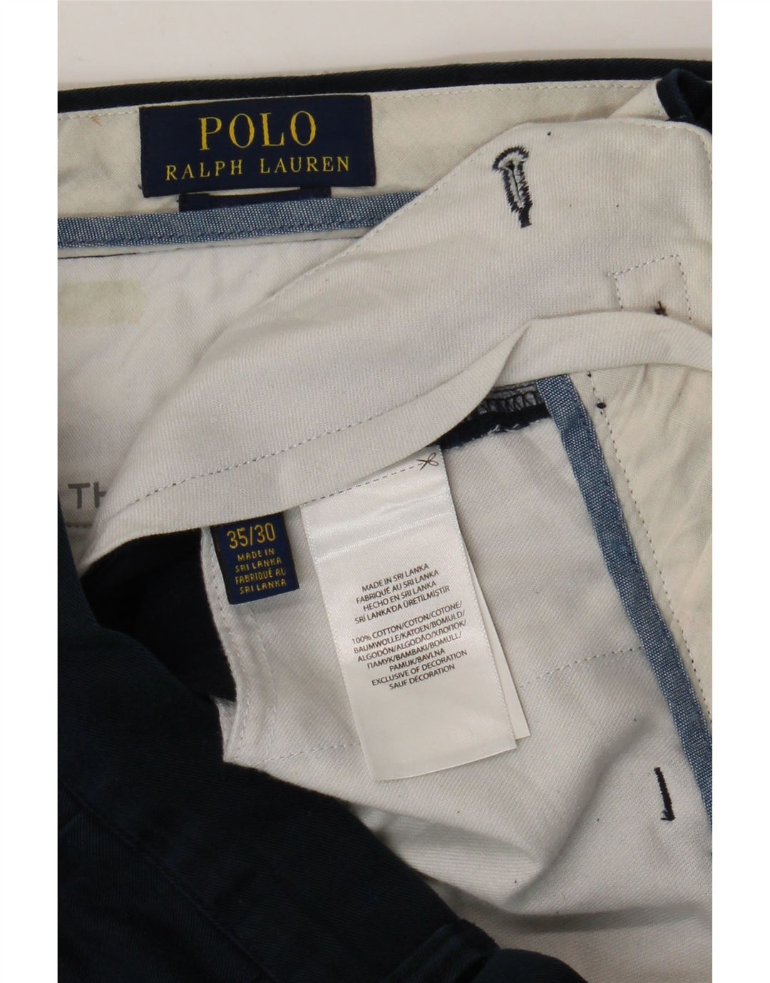 Pantaloni chino drepți Polo Ralph Lauren pentru bărbați L35 L30 bumbac bleumarin