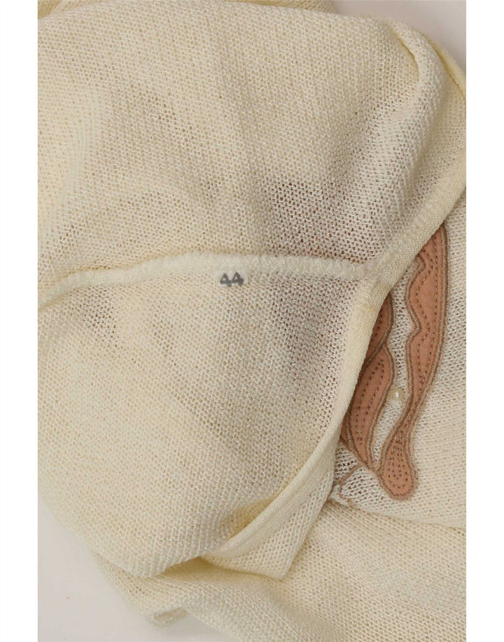 Bluză vintage fără mâneci pentru femei IT 44 Medium Acrilic alb