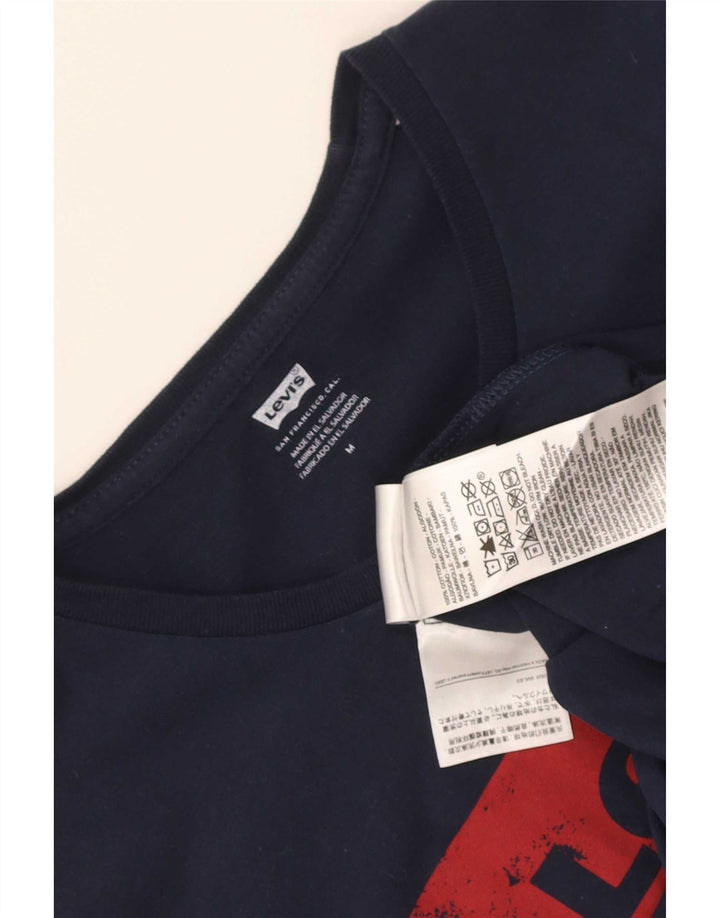 Tricou grafic pentru bărbați Levi's Top mediu din bumbac bleumarin