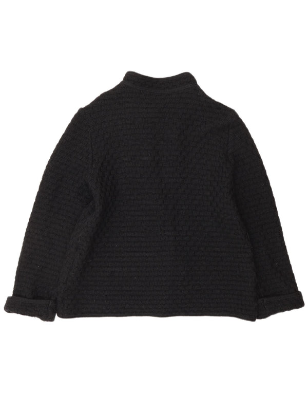 Pulover Cardigan Vintage pentru Damă UK 12 Medium Lână Neagră