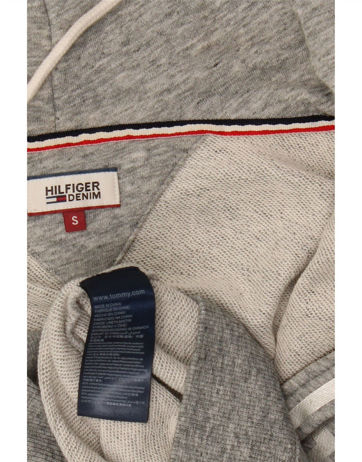 TOMMY HILFIGER Pulover supradimensionat cu capota cu fermoar pentru femei UK 10 Small Gri