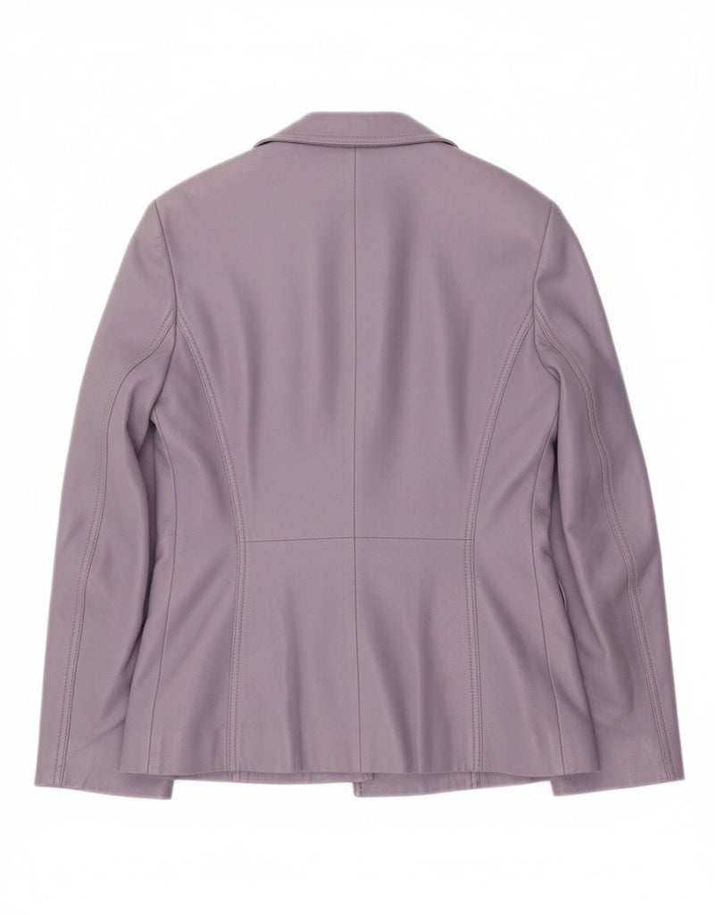 ESCADA Womens 1 Button Leather Blazer Jacket EU 38 Medium Purple Lambskin Vintage Escada and Second-Hand Escada from Messina Hembry 