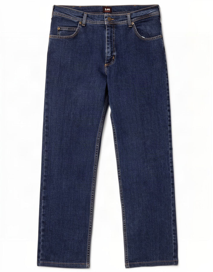 Blugi Lee Brooklyn Straight pentru bărbați L34 L30 Bumbac bleumarin