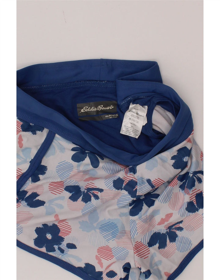Eddie Bauer Pantaloni scurți de înot pentru fete 10-11 ani, albastru mediu, poliester floral