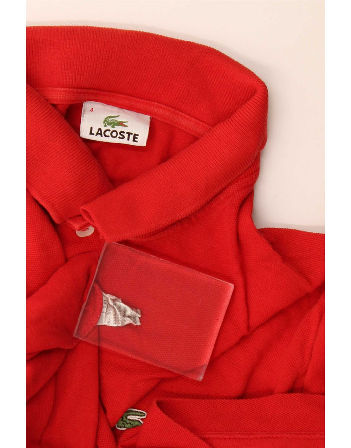 Tricou polo Lacoste pentru bărbați, mărimea 4, bumbac roșu mediu
